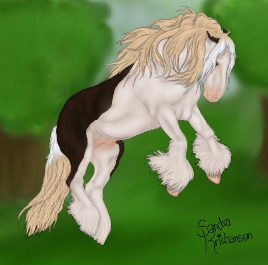 Trold, den fiktive hest! - Her ses Trold i fuld spring, usoigneret og godt hingstet. billede 6