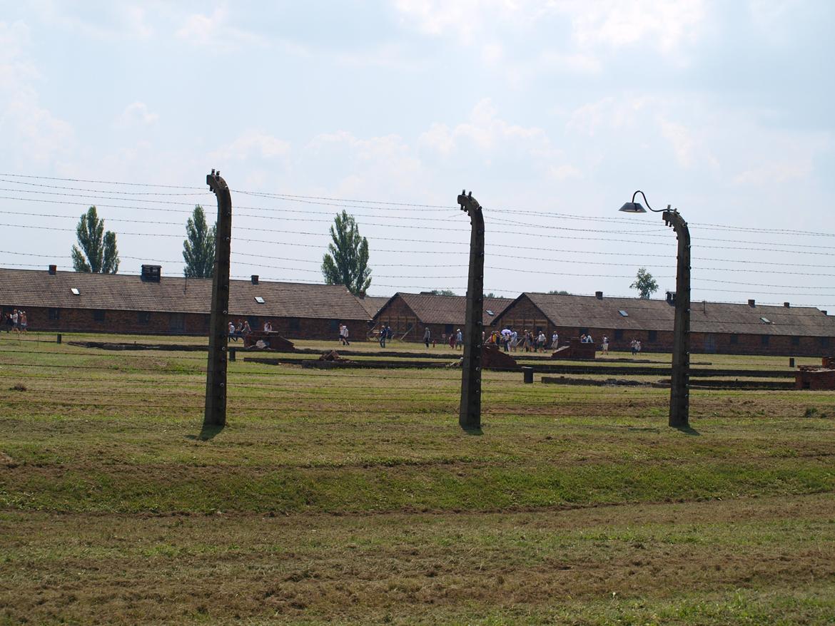 Min ferie i polen sommer 2013 - så er vi i det store birkenau dette er et billede hvor man ser over på kvinde lejrene  billede 17