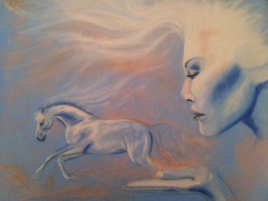 Tegninger, heste og et par hunde billede 10