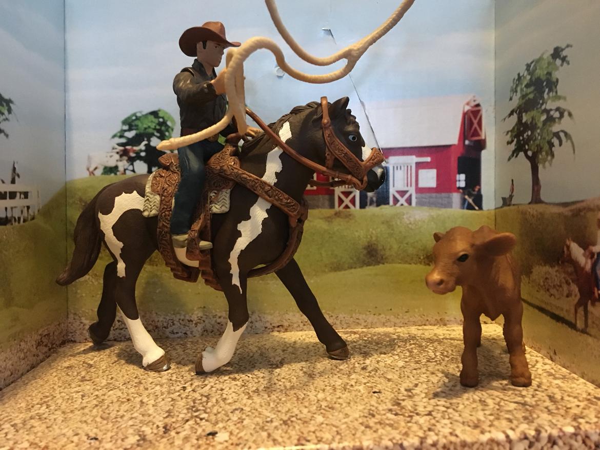 Mine Schleich Dyr - Navn: Bluebarry Race: Pinto Køn: hoppe Alder: 14 år. Rytter Shaun. Kalv: Navn: Syvogtyve Race: Ukendt Køn: kvie Alder: 3 uger billede 207