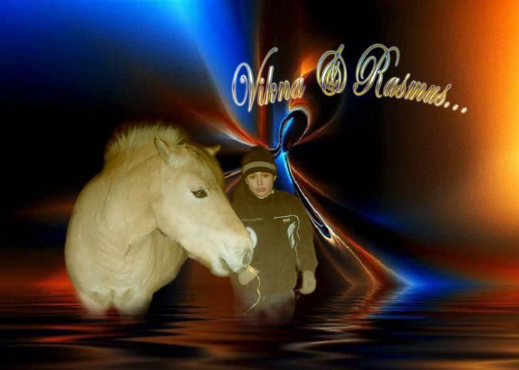 Tegninger og billeder jeg har leget lidt med... - Min fjolle Pølse, og hendes "rigtige ejer", min lillebror Rasmus. billede 11