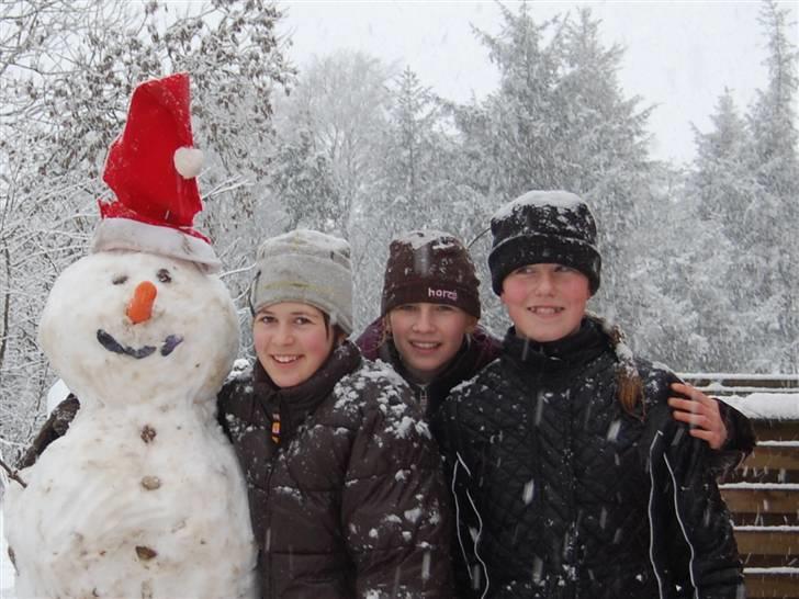 "Fastelavn er mit navn ..."  Fastelavns billeder :'D - Det sneede rigtig meget, så selvfølgelig skulle der bygges en snemand !<3 d:

Fotograf: Rikke !<3 billede 93