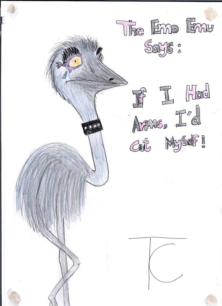 >> Tegninger << - Hurra for stavefejl :D det er ikke mig der har skrevet teksten, men anyway, har intet imod emo'er :D billede 9