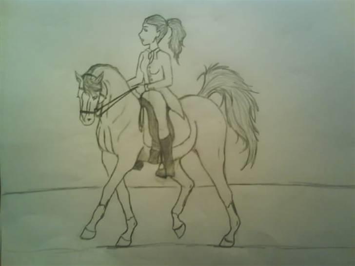 © Mine tegninger :) - Dressurhest - Uden farve - Jeg ved stadig godt, at hovedet er lidt for lille xb haha billede 2