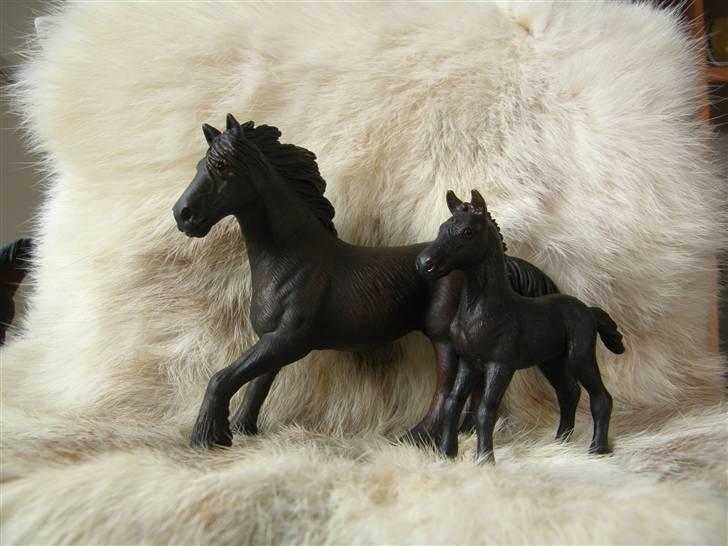 Mine Schleich Dyr - Navn: Færck Race: Friser Køn: Hoppe Alder: 4 år Navn: hindbærgården's Fiona Race: Friser Køn: Hoppe Alder: 2 dage Stamtavle: Mor: Færck Far: Shartan billede 107