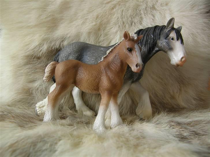 Mine Schleich Dyr - Navn: Glory. Race: Clydesdale. Køn: Hoppe. Alder: 10 år. Navn: Hindbærgården's Gaia. Køn: Hoppe. Alder: 1 mdr. Stamtavle: Mor: Glory Far: Leo-Lee billede 44