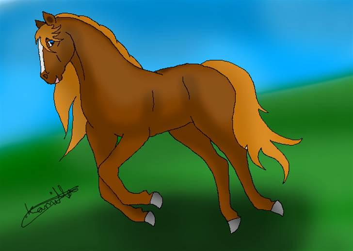 Mine hestetegninger på computeren :) - Første hele, løbende hest, som løber lidt skråt :D billede 20