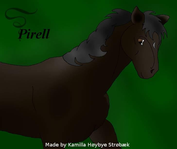 Mine hestetegninger på computeren :) - Denne er tegnet efter en hest, her på Hestegalleri. Hesten hedder (som i kan se på tegningen) Pirell.

Det er ikke en af mine bedste tegninger, men den er da blevet OK. Jeg tror at fordi den ikke er blevet ligeså god som nogle af de andre er at det er første gang hvor jeg tegner efter et billede på computern hvor tegningen også skal tegnes på computeren. Og det er måske også fordi jeg ikke plejer at arbejde med mørke farver, så det kommer til at se lidt dumt ud...

Håber du kan lide det Cille E :D billede 21