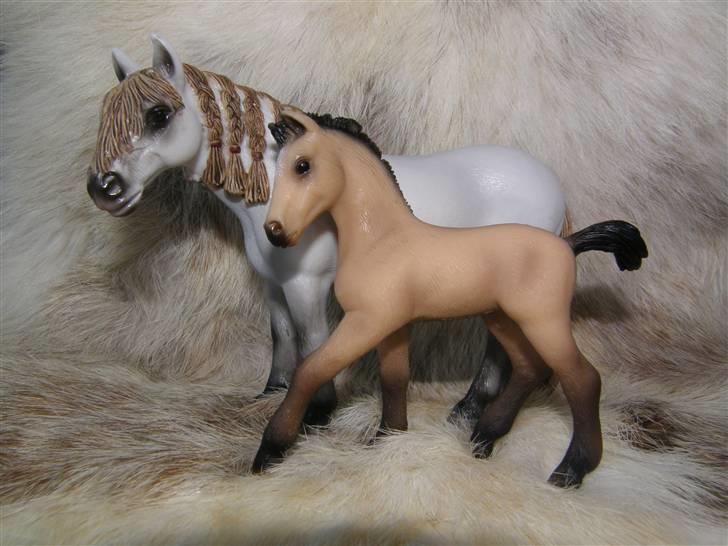 Mine Schleich Dyr - Navn: Xaquria Race: Andaluser Køn: Hoppe Alder: 8 år Navn: Hindbærgården's Xenia Race: Andaluser Køn: Hoppe Alder: 2 mdr Stamtsavle: Mor: Xaquria Far: Shadow Faxe billede 47