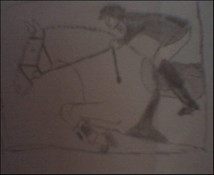 Et par af mine tegninger - En spring hest jeg tegnede igår aftes da jeg kedede mig. Ved godt den er lidt mørk. billede 5