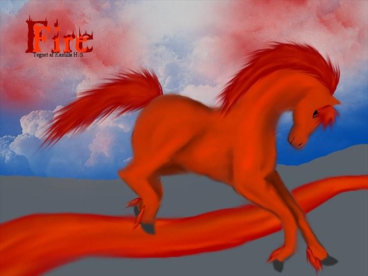 Mine hestetegninger på computeren :) - ILD!! Troede ikke at jeg kunne tegne den, men blev ved og ved og ved, indtil den blev tegnet, så er ret stolt over mig selv med denne tegning, også fordi det er min første "hoppende" hest :D billede 30