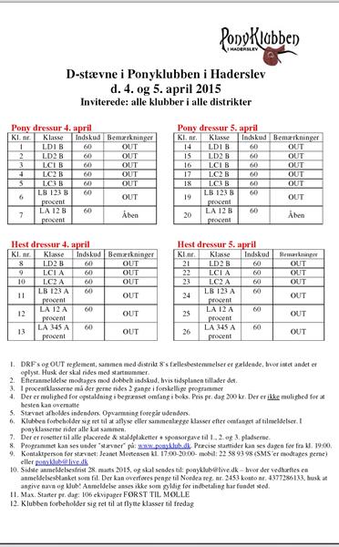 D-Stævne I Ponyklubben I Haderslev 