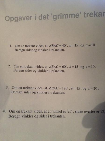 Trekantsberegning hjælp