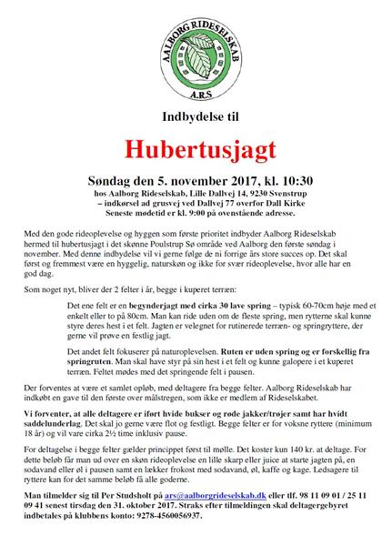 Aalborg Rideselskab - Hubertusjagt d. 5. november 2017