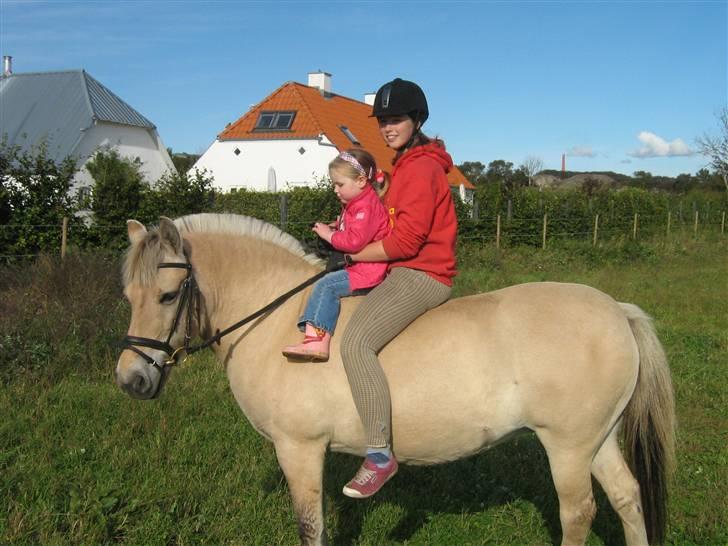 Fjordhest Musse *tidligere part* - Min søster og jeg på Musse,  billede 5