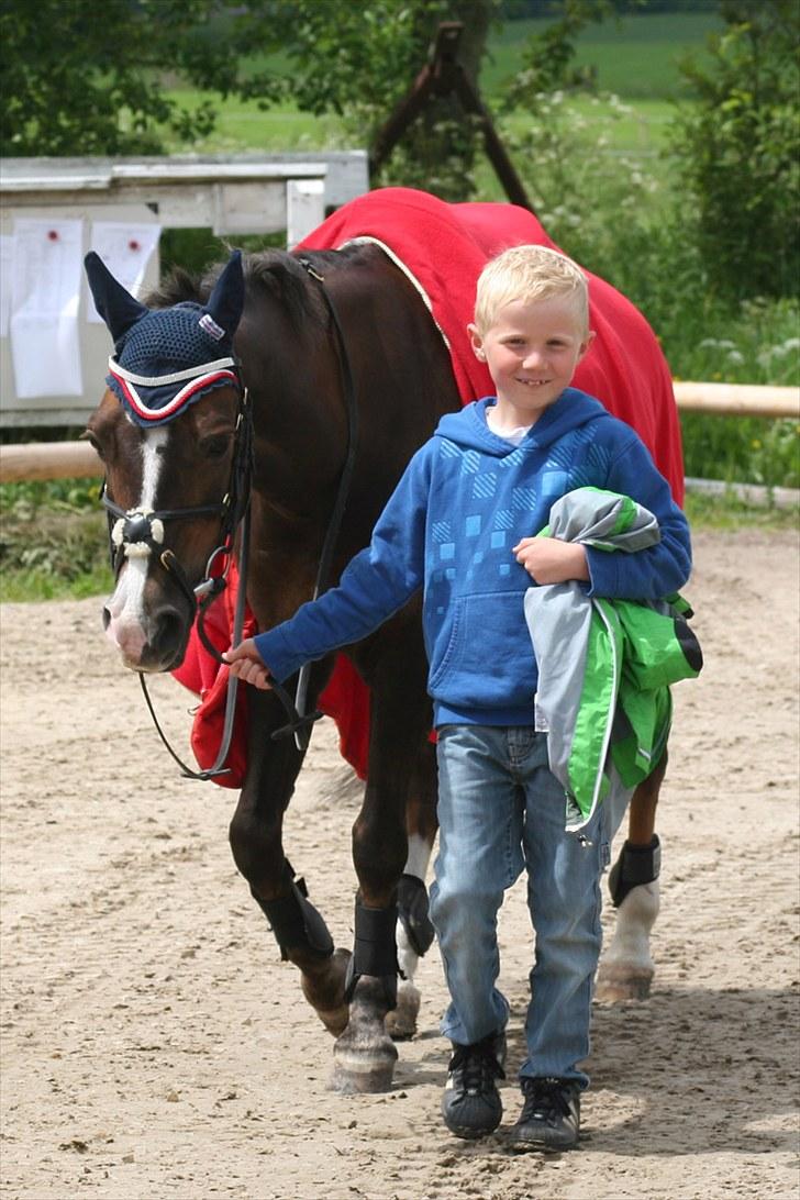 Anden særlig race Miska - Min lillebror holder Miska varm før start i Silkeborg 2010 billede 8