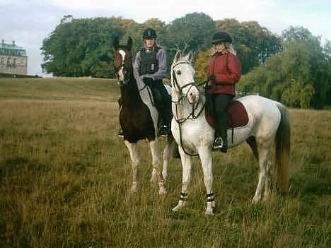 Arabisk fuldblod (OX) Aliman OX R.I.P. - Aliman og jeg samn med Emilie og lotus, foran Erimetageslottet.... Efterår 2005 billede 10