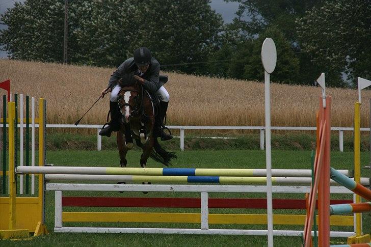 Anden særlig race Storm(pony jeg red) - Min træner på Storm til et for sjov stævne  billede 9