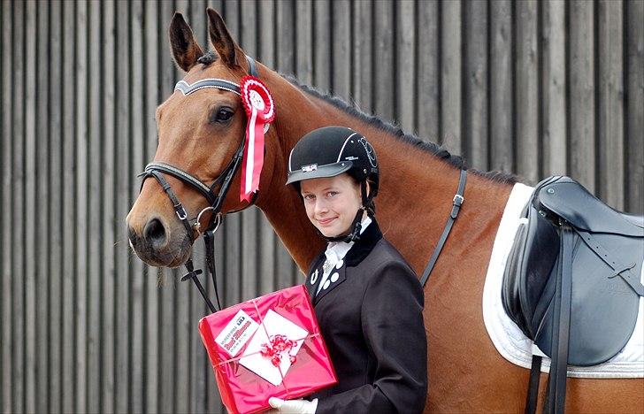 Dansk Varmblod Bæklunds Ferrari - Velkommen til Ferrari's profil (Min stjernehest)<3 Stævne i NDRK - 1. plads i LB2 med 65,56%. Og red min første LA1 til 65,39%<3 billede 1