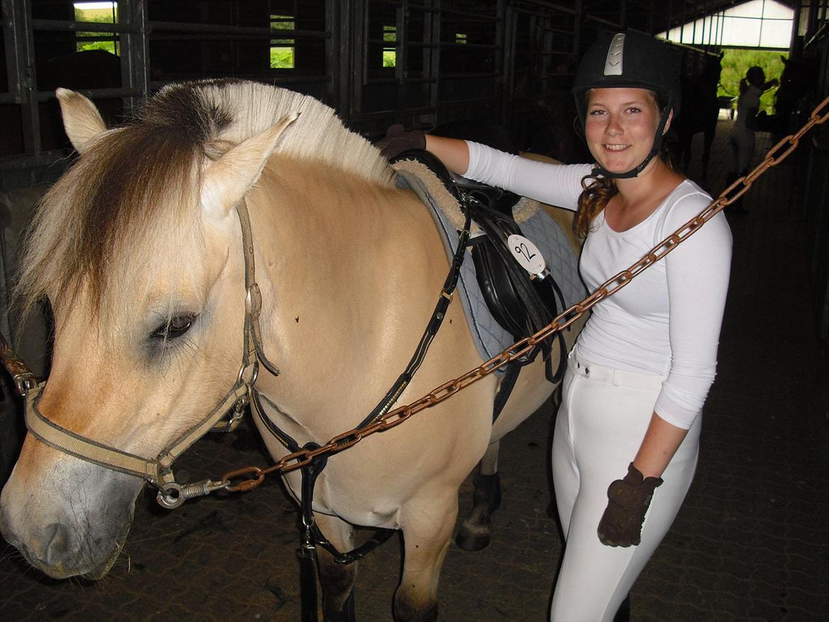 Fjordhest Lady - LadyDyret<3 ;b - 1) Lady og jeg gør klar til spring stævnet! :-D billede 1