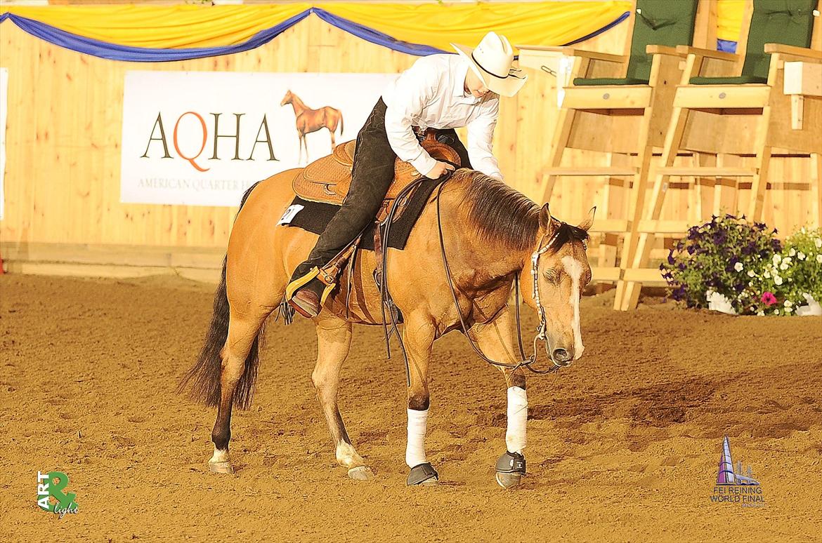 Quarter JR Shu bobking - Isabella Capobianco & JR Shu Bobking at The FEI Reining World Fainal 2011. 

FEI Reining World Fainal CRI Junior Champion, score 140,5 billede 3