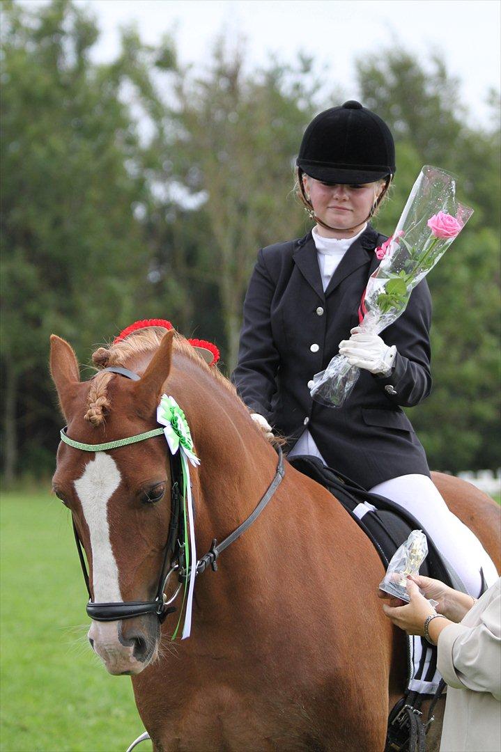 Welsh Cob (sec D) Dorthealyst Moonraker (L) - b-pony - Moonie & Laura til præmieoverrækkelse, til holbækmesterskaberne. De vandt begge deres klasser og blev nr. 3 i det samlede - blær!  jeg var stolt pony''mor'' den dag <3 Foto: Simone Risholt billede 14