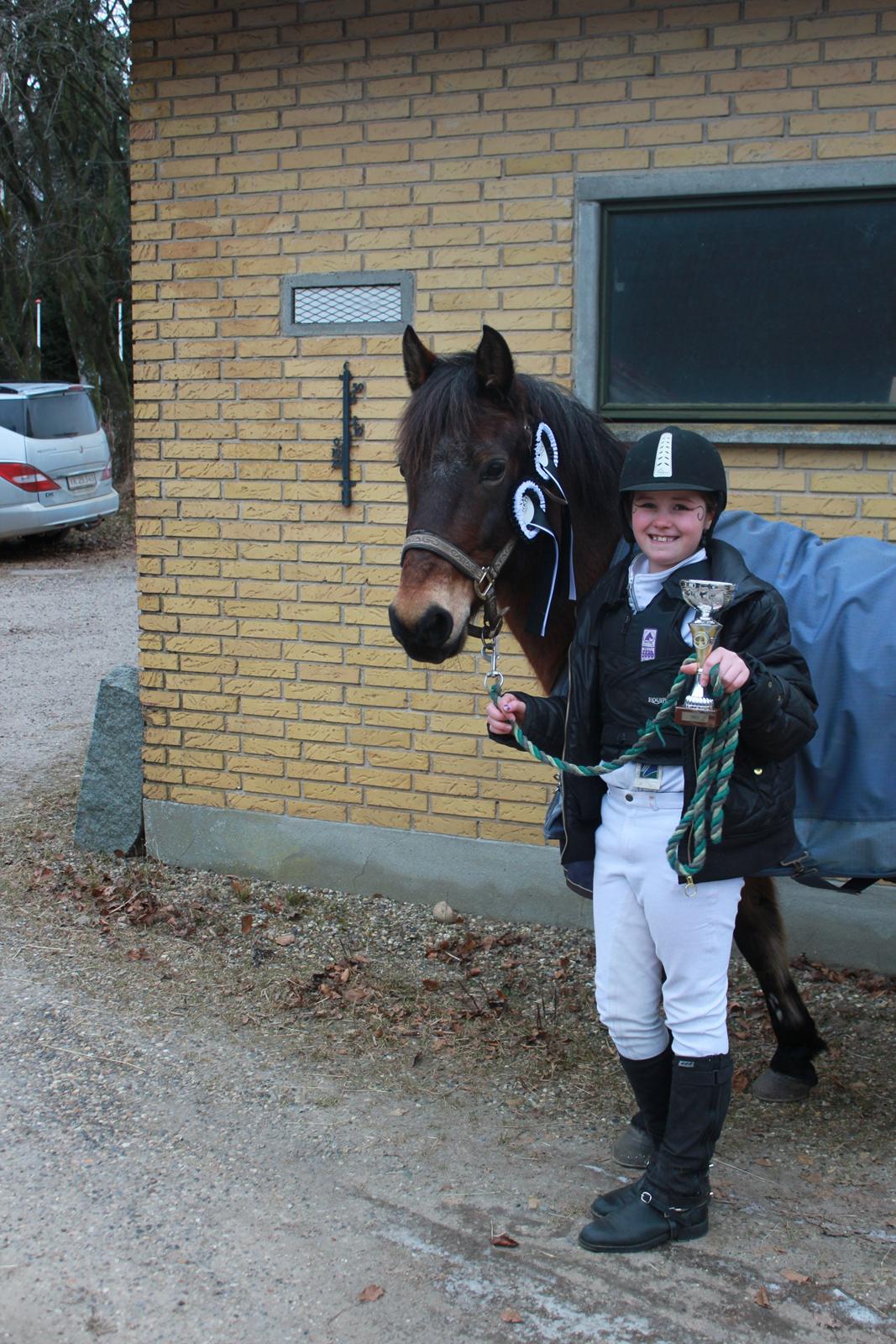 Welsh Partbred (Sec F) Kildegård Laura - Efter 1 stævne sammen :) Fastalavns stævne 2013 :)
Le: o fejl og roset
Ld: o fejl og roset
og pokal for bedste udklædte :) Laura min skat du er for dejlig <3
 billede 6