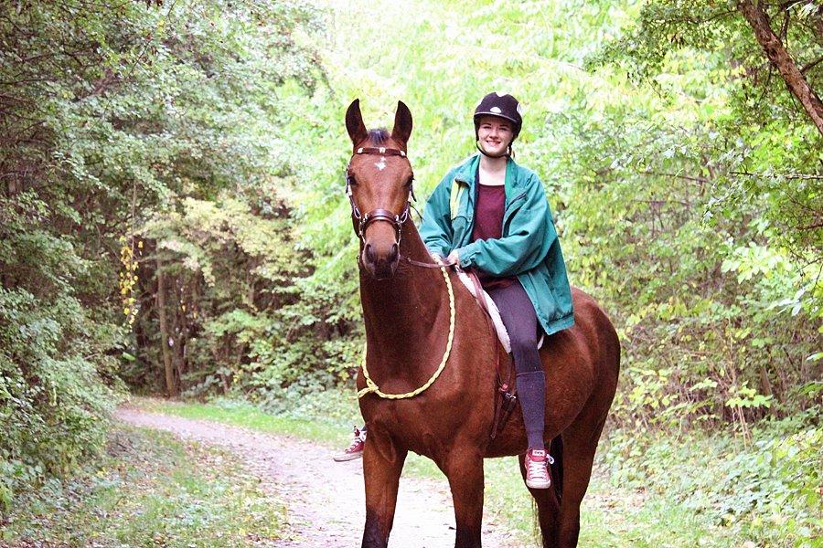 Dansk Varmblod Kanwas Frydenlund - Min skat og jeg i skoven for første gang
 (på ryggen af ham) billede 9