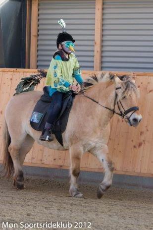 Fjordhest Lilja - Haloween ringridning 28-10-2012.. Søster rider Lilja her og var påfugl  billede 3