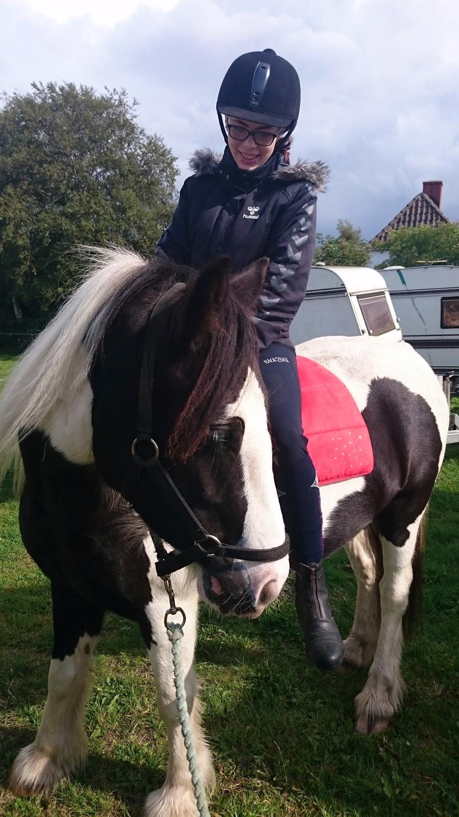 Tinker Skovbakkens Maggi May - Maggi med rytter på, udenfor stalden, for første gang. Rytter: Maiken. billede 40