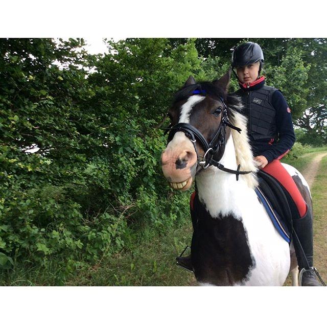 Hollandsk Sportspony Samber (lillesøsters pony) - En smilende Samber på tur:D billede 3