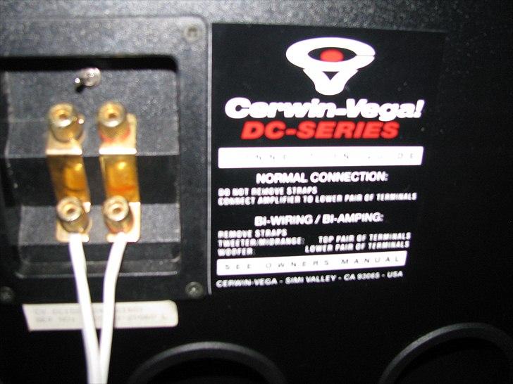 Musikanlæg Cerwin Vega DC15 & Yamaha - DC'ernes terminaler. billede 12