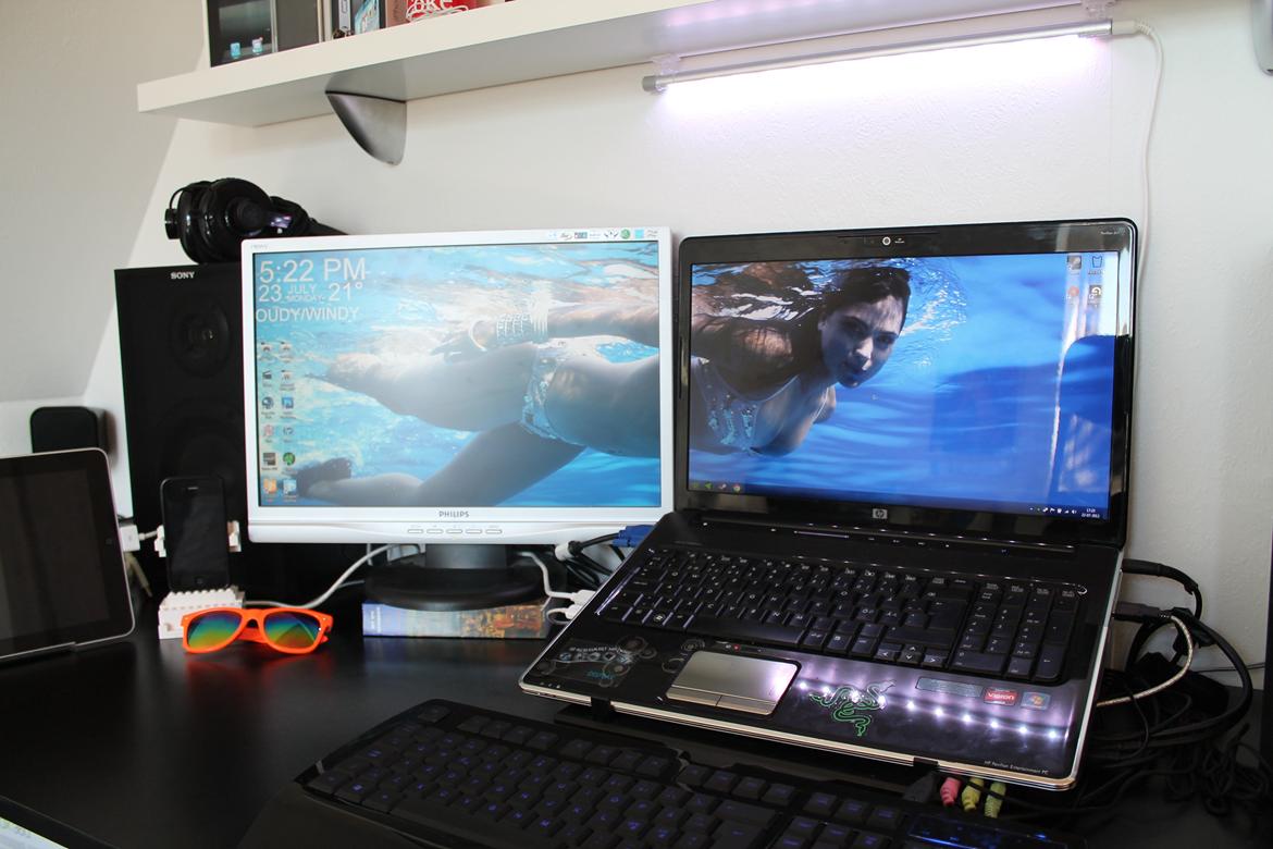 Computeranlæg Gaming Setup/Musik Anlæg! - 2012 - Det nye Gaming Setup, med Dual Screen! :D billede 1