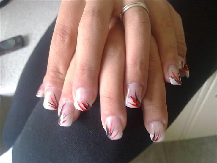 Gelenegle:) og nu os akryl negle - Gelenegle med nailart billede 0