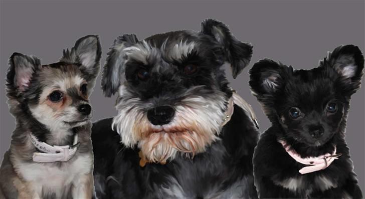 Tegninger af andres hunde - Karla & hendes hvalpe . billede 319