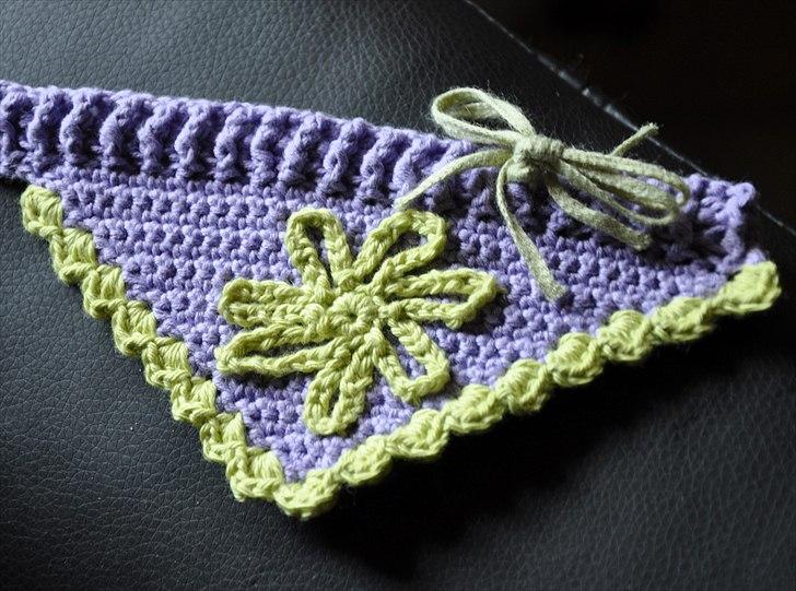 Hæklede sager - Halsbånd med tørklæde. Lime og Lilla billede 38