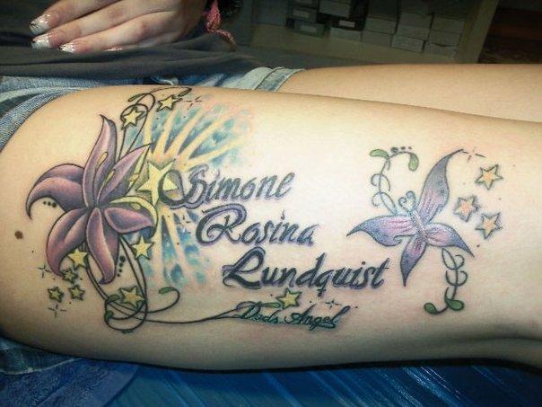 Mine Tattoos - tattovering på låret som er lavet af dennis fra vordingborg (bad boys tatto) billede 2