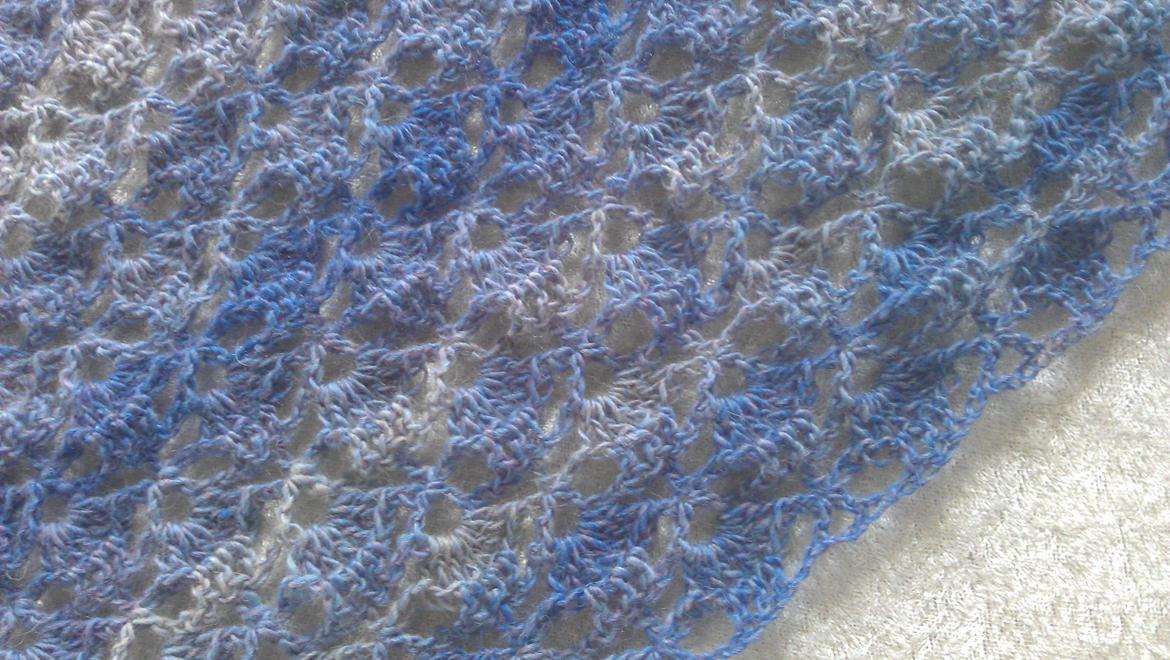 Mine hæklerier/strikkerier - Nærbillede af mønster på hæklet sjal billede 4