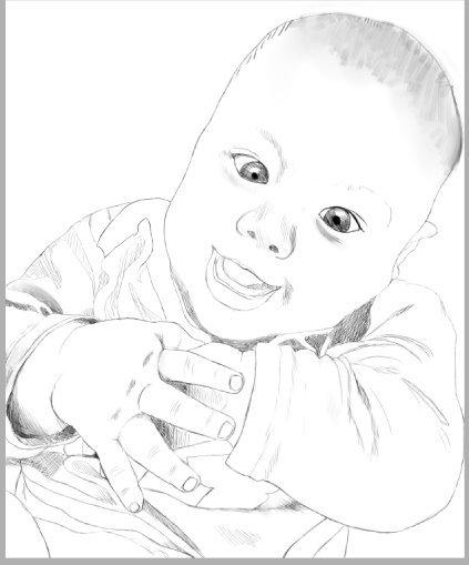 ''Baby'' tegning - Step by Step. billede 1