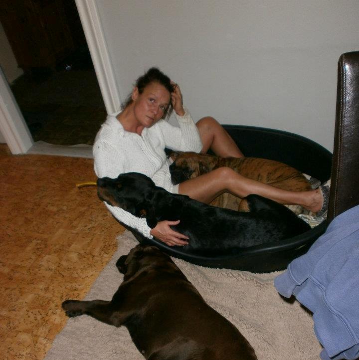 mig og nogen af de hunde jeg endten ejer eller har hjuipet videre  billede 5