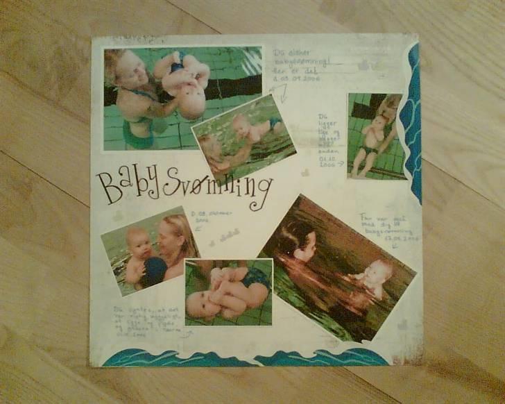 Mine Malerier og andre kreative ting... - Her er en side fra Scrapbogen om babysvømning. billede 4