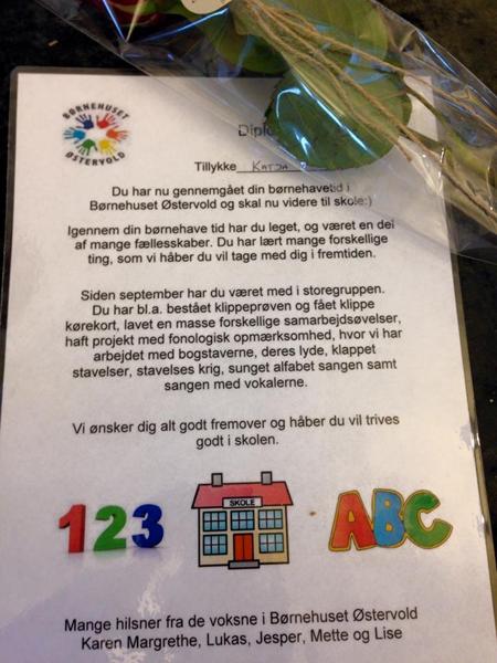 Så er datteren dimiteret fra børnehaven