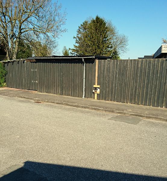 Hul i hegnet til hundens hoved