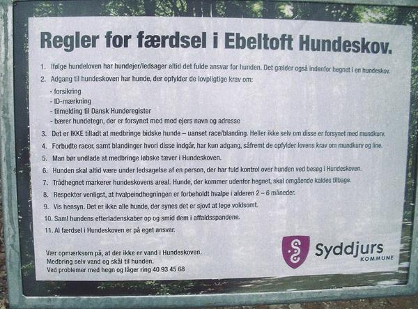 Regler i hunderskove?