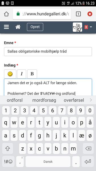 Sallas obligatoriske mobilhjælp tråd