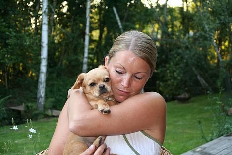 Chihuahua NEMO - mig og min mor en varm dag i haven billede 5