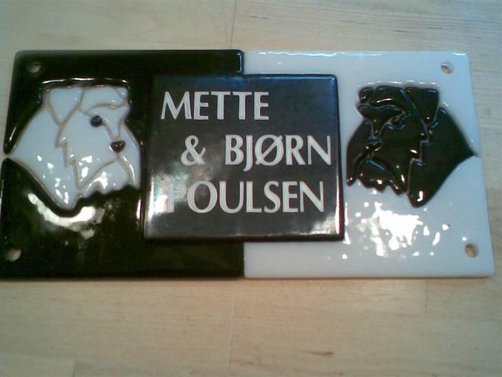 Dvaergschnauzer Laban - mor og far´s navneskilt i glas billede 12