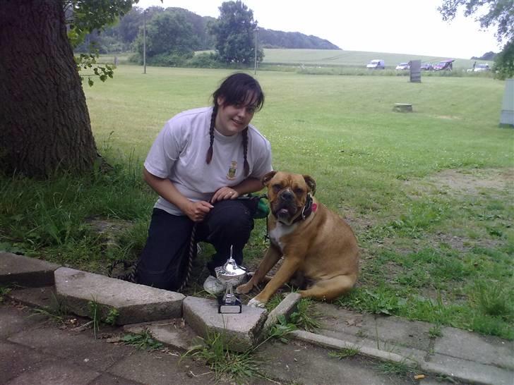 Blanding af racer Trunte R.I.P. 18-7-2011 - Vi fik en flot 3. plads til vores første lydighedskonkurrencen i korsør politihundeforening søndag den 4. juli 2010, trods hun er i løbetid! billede 1