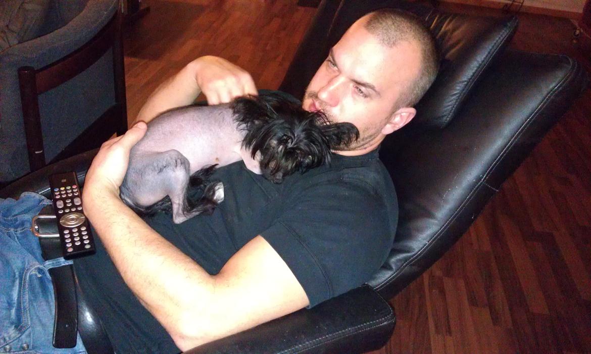 Chinese crested hårløs NuuNu - Mig og min far :-)  billede 5