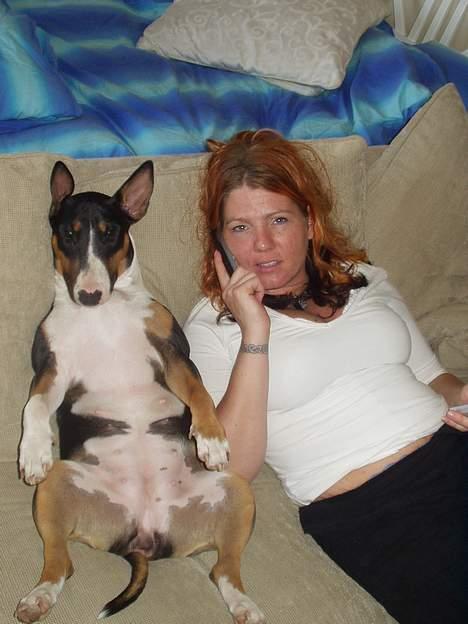 Bullterrier Freya ++Hvil min pige++ - mor og mig slapper... billede 15